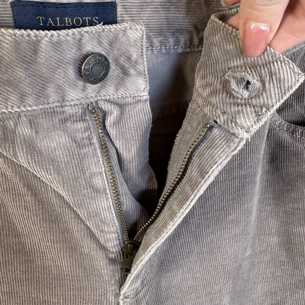 Talbots Curvy Fit Corduroy Pants Womens 14 Purple Bootcut Stretch Cotton Retro